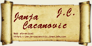 Janja Cacanović vizit kartica